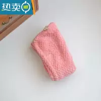 敬平干发帽女吸水速干包头巾擦头发毛巾加厚新款长发洗头浴帽器 嫣红色-干发帽