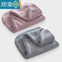 敬平两条 干发帽女吸水速干可爱韩国浴帽包头巾加厚擦头发沐浴帽 紫鹃色+灰色