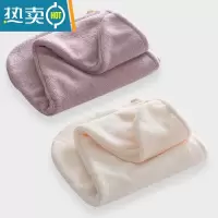 敬平两条 干发帽女吸水速干可爱韩国浴帽包头巾加厚擦头发沐浴帽 紫鹃色+米色