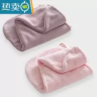 敬平两条 干发帽女吸水速干可爱韩国浴帽包头巾加厚擦头发沐浴帽 紫鹃色+樱花粉