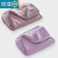 敬平两条 干发帽女吸水速干可爱韩国浴帽包头巾加厚擦头发沐浴帽 紫鹃色+浅紫色