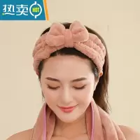 敬平加厚干发帽束发带女强效吸水快速干发巾浴帽擦头发毛巾包头巾套装 珊瑚粉(束发带)