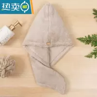 敬平双层干发帽加厚强吸水儿童擦头毛巾浴帽洗头发速干包头女帽 单层(1条)杏色