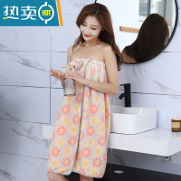 敬平干发帽和浴巾浴帽两件套加厚洗澡裹身可穿夏网红可爱2021新款学生 云母灰浴裙80-150斤[可穿]