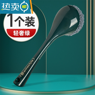 敬平锅刷家用不伤锅厨房专用长柄洗锅的刷子钢丝球刷碗器带柄不沾手 轻奢绿1个装