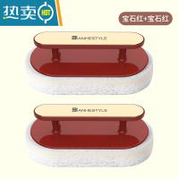 敬平刷子清洁刷墙面刷浴缸瓷砖卫生间厨房洗锅器洗碗水池海绵擦浴室 2个装 宝石红