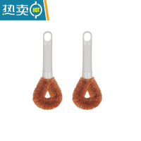 敬平椰棕厨房刷锅器长柄洗锅刷清洁刷锅刷灶台刷碗刷子去污洗碗碟大 短柄 2个装