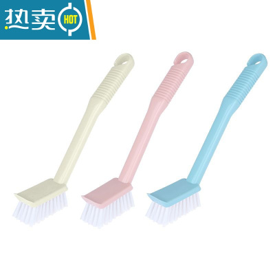 敬平新品长柄洗锅刷清洁用刷厨房用品刷碗刷锅洗碗的小刷子 2个装颜色随机发货