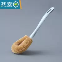 敬平椰棕刷锅器洗锅刷洗碗刷子厨房用刷长柄清洁刷子洗碗器 灰色款
