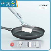 敬平刷锅器洗碗家用厨房清洁刷自动加液洗锅刷海绵刷碗硅胶长柄刷子 灰色标准款[2个毛刷+2个海绵刷]