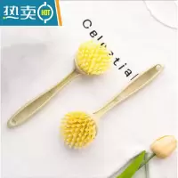 敬平[拍一发五]小麦秸秆长柄锅刷清洁台面清洁刷带悬挂孔清洁刷 黄色锅刷拍一发五刷子