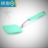 敬平创意硅胶洗锅刷厨房不粘油清洁刷不粘锅去污刷家用长柄刷锅碗器 E43-O-青色刷子