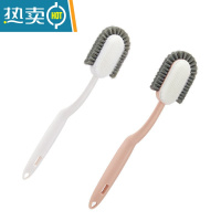 敬平长柄鞋刷软毛超软家用不伤鞋专用刷鞋多功能清洁板刷洗衣刷子 白色+粉色2个装