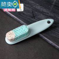 敬平鞋刷软毛不伤鞋多功能清洁板刷洗羽绒服专用洗衣刷子洗鞋刷鞋器 软毛衣领刷[清新蓝]1个装/送挂钩