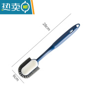 敬平鞋刷子家用器多功能刷衣服长柄专用软毛鞋刷洗鞋刷不伤鞋清洁刷 升级款 软胶刷头不伤鞋[蓝色]