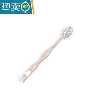 敬平双头长柄洗鞋刷塑料硬毛洗鞋洗衣鞋刷厨房清洁鞋刷子刷鞋子清洁刷 双头鞋刷米色[5条装]