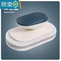 敬平台面刷卫生间水池浴缸海绵清洁刷浴室洗脸盆家用水槽墙壁海绵擦刷 加大升级版深蓝色[1个装]刷子