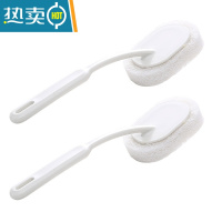 敬平长柄浴缸刷卫生间清洁器厕所刷子家用浴室坐便器马桶外壁海绵刷 两个装-本白色