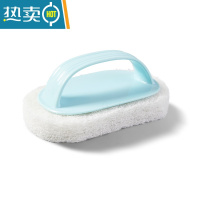 敬平厨房手柄清洁刷家用洗碗去污刷洗锅器浴缸瓷砖魔力擦海绵擦 天蓝色刷子