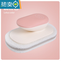 敬平海绵清洁刷厨房浴缸瓷砖卫生间浴室洗锅洗碗水池去污魔力擦海绵擦 3只装-手柄海绵刷-藕粉色刷子