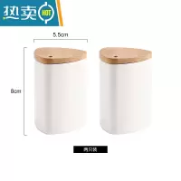 敬平日式牙签盒创意木盖牙签筒家用棉签收纳盒餐厅牙签罐桶 两个装