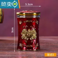 敬平欧式牙签盒创意家用客厅可爱牙签筒便捷旋转式牙签桶新品 旋转-金红金玫瑰