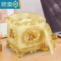 敬平牙签盒家用个性创意轻奢自动牙签筒高颜值按压棉签化妆棉收纳 玫瑰牙签盒二合一