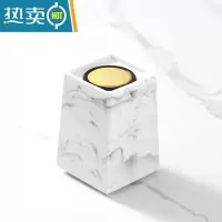 敬平轻奢按压式牙签筒收纳北欧ins家用客厅创意个性简约罐 水墨白 金色不锈钢内胆