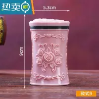 敬平欧式牙签盒创意家用客厅可爱牙签筒便捷旋转式牙签桶新品 旋转-粉底粉玫瑰