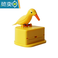 敬平网红同款智能牙签盒按压式自动个性卡通小鸟牙签筒创意家用牙签罐 黄鸟黄底一个+牙签