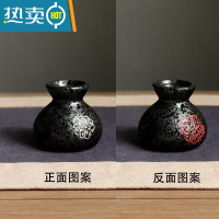 敬平日式复古陶瓷牙签盒创意家用个性罐牙签筒轻奢酒店专用餐厅 黑梅布袋牙签筒