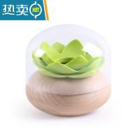 敬平牙签盒实木家用个性创意牙签筒餐厅客厅木质牙签罐简约棉签盒 原木色绿色