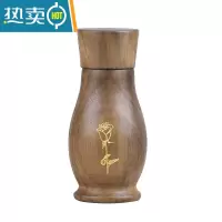 敬平创意实木牙签筒定制logo高端酒店便携高颜值酒瓶型家用牙签盒 花瓶形全胡桃木