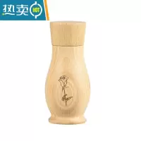 敬平创意实木牙签筒定制logo高端酒店便携高颜值酒瓶型家用牙签盒 花瓶形全浅色