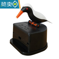 敬平网红智能小鸟牙签盒新款按压式个性卡通牙签筒客厅创意家用牙签罐 黑底下黑上白 尊版1个牙签