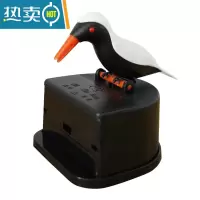 敬平网红智能小鸟牙签盒新款按压式个性卡通牙签筒客厅创意家用牙签罐 黑底下黑上白 尊版1个牙签