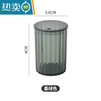 敬平牙签盒家用透明轻奢客厅牙签收纳盒时尚创意餐厅精致北欧风牙签罐 透明牙签盒[墨绿色]+牙签400只