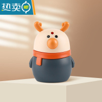 敬平网红牙签盒按压式弹出式牙签筒创意自动弹出家用卡通可爱风牙签罐 萌小鹿-深灰[不送牙签]