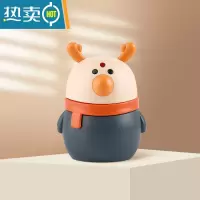 敬平网红牙签盒按压式弹出式牙签筒创意自动弹出家用卡通可爱风牙签罐 萌小鹿-深灰[不送牙签]