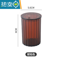 敬平牙签盒家用透明轻奢客厅牙签收纳盒时尚创意餐厅精致北欧风牙签罐 透明牙签盒[琥珀色]+牙签400只