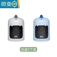 敬平牙签筒家用个性创意高颜值按压式自动弹出牙签盒牙签桶罐盒子 2个装_蓝白_店长推荐_厨房客厅适用