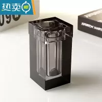 敬平现代欧式创意玻璃灰色棉签盒套装家用客厅纸巾盒茶几套装 棉签筒丨灰色牙签