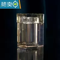 敬平现代欧式创意玻璃灰色棉签盒套装家用客厅纸巾盒茶几套装 牙签筒丨咖色
