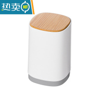 敬平简约实用牙签筒×北欧风牙签盒按压式自动牙签罐子酒店家用牙签盒 创意设计[松石灰]升降款 ★★★高端品质