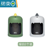 敬平牙签筒家用个性创意高颜值按压式自动弹出牙签盒牙签桶罐盒子 2个装_绿白_店长推荐_厨房客厅适用