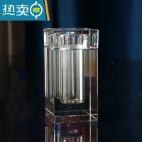 敬平现代欧式创意玻璃灰色棉签盒套装家用客厅纸巾盒茶几套装 棉签筒丨咖色牙签