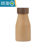 敬平木制牙签盒餐厅高端酒店家用牙签筒实木创意日式饭店定制logo 酒瓶形-深色盖+浅色身-大号