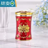 敬平欧式牙签筒盒家用牙签罐北欧轻奢牙签桶餐厅酒店KTV用品装饰摆件 金红 送牙签