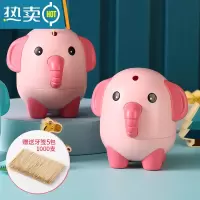 敬平牙签盒家用创意按压式自动弹出饭店牙签罐卡通时尚客厅茶几牙签筒 小象2只+牙签1000根[粉色]