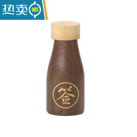 敬平木制牙签盒餐厅高端酒店家用牙签筒实木创意日式饭店定制logo 酒瓶形-浅色盖+胡桃木身